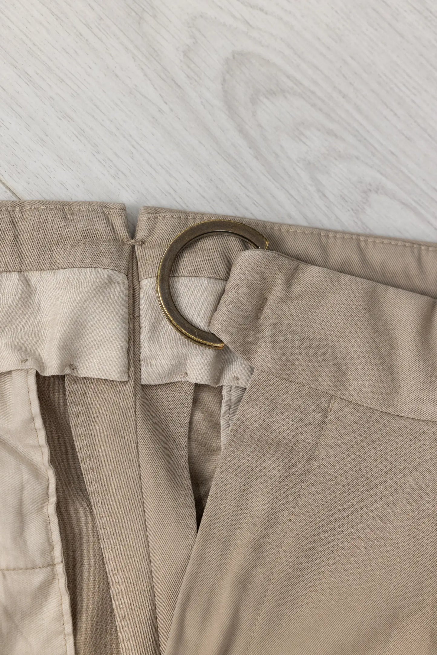 Pantaloni chino in cotone beige autunno inverno