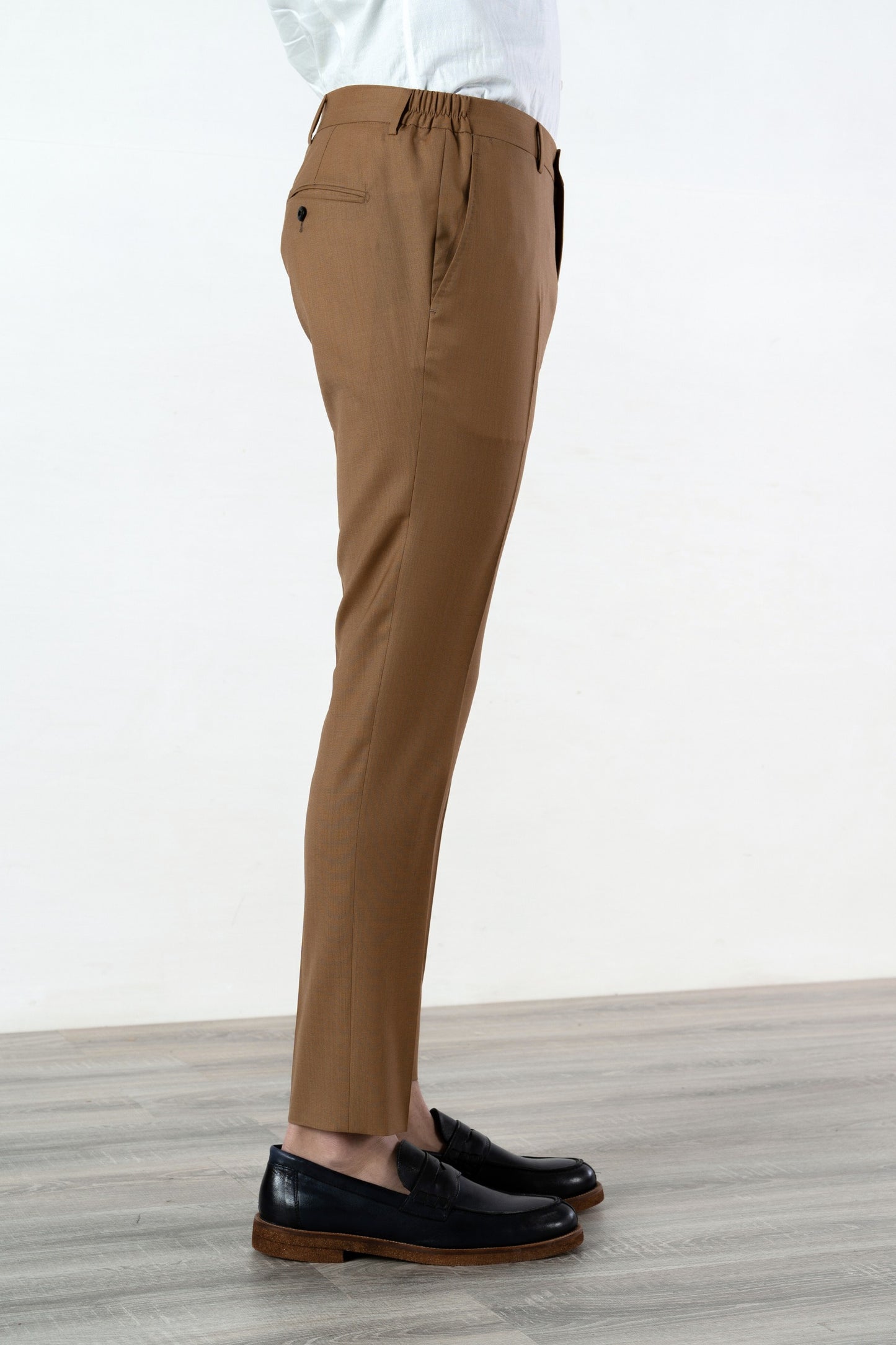 Spring summer brown wool trousers