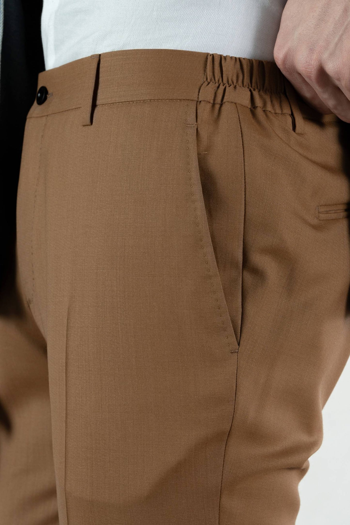 Spring summer brown wool trousers