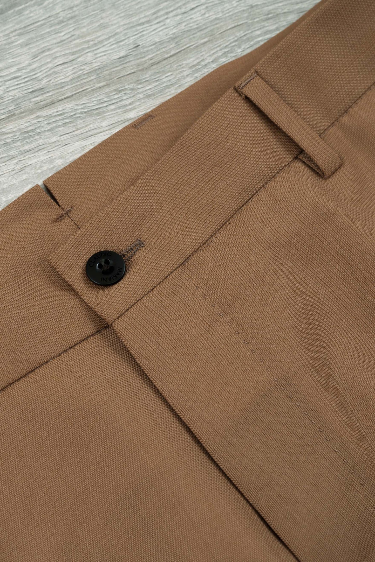 Spring summer brown wool trousers