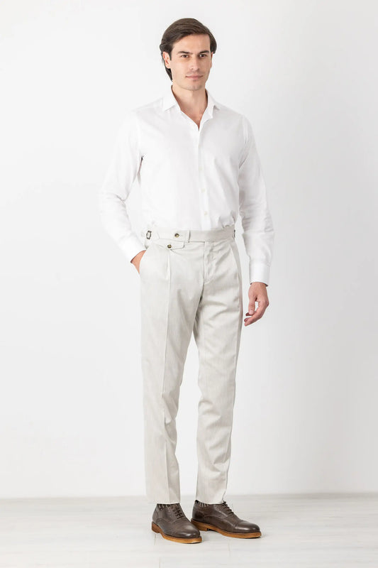 Four seasons ivory cotton trousers