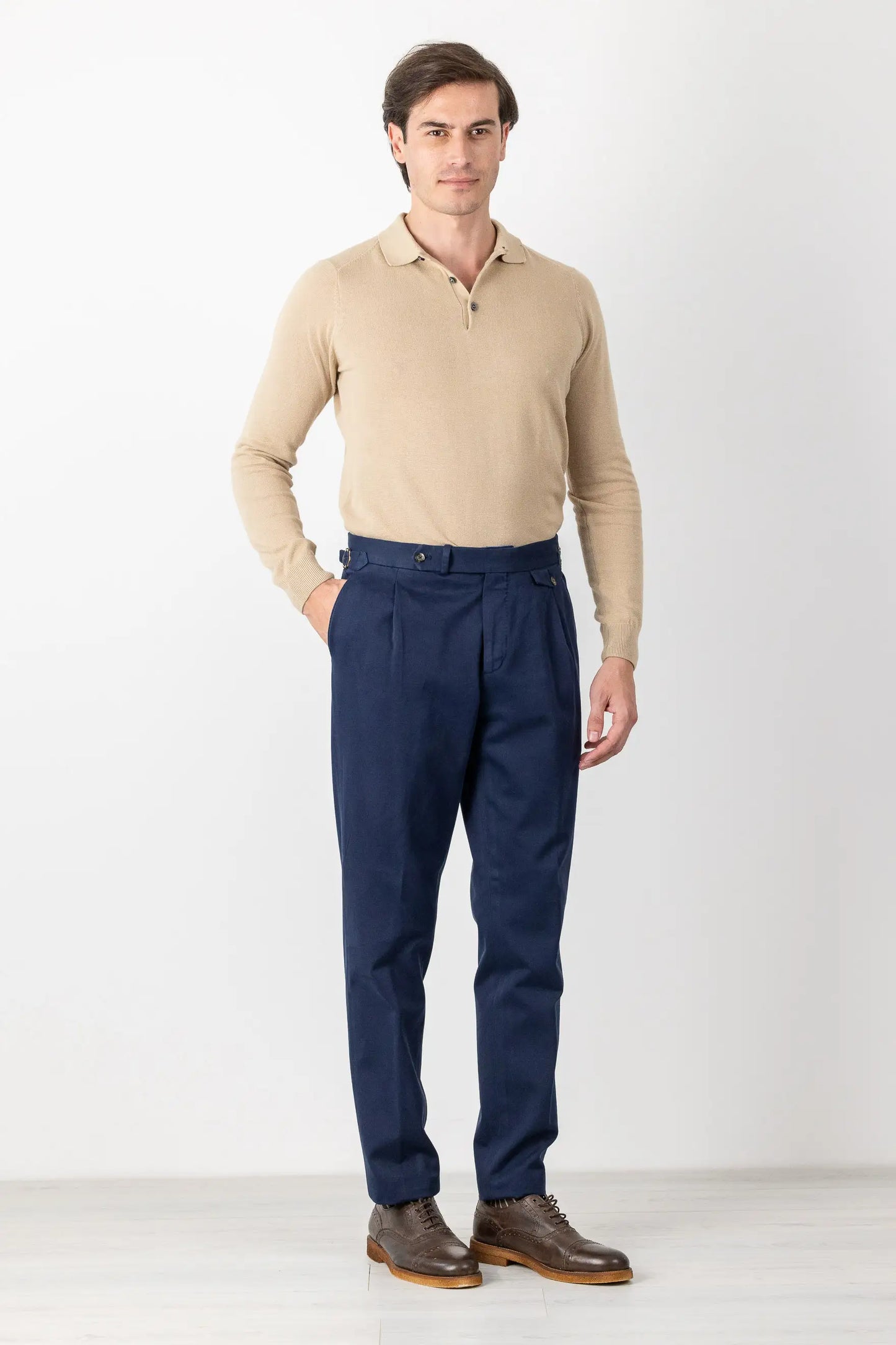 Pantaloni chino in cotone blue autunno inverno