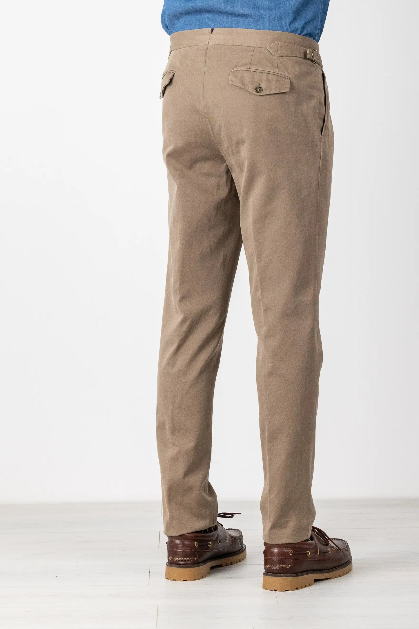 Pantaloni chino in cotone marrone autunno inverno