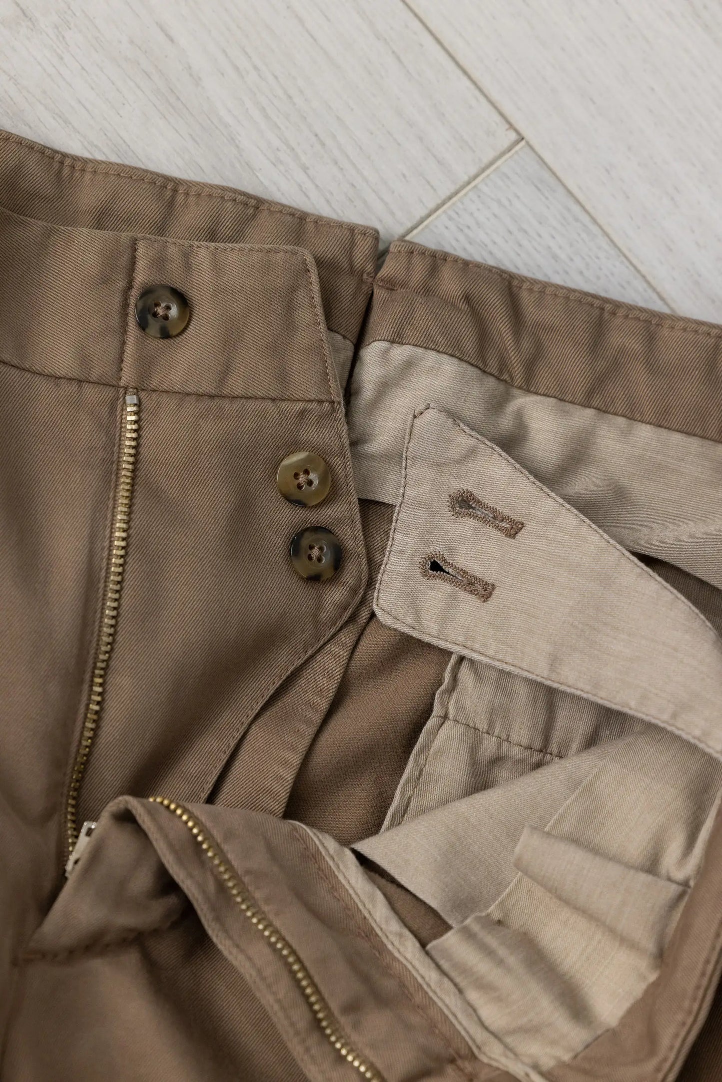 Pantaloni chino in cotone marrone autunno inverno