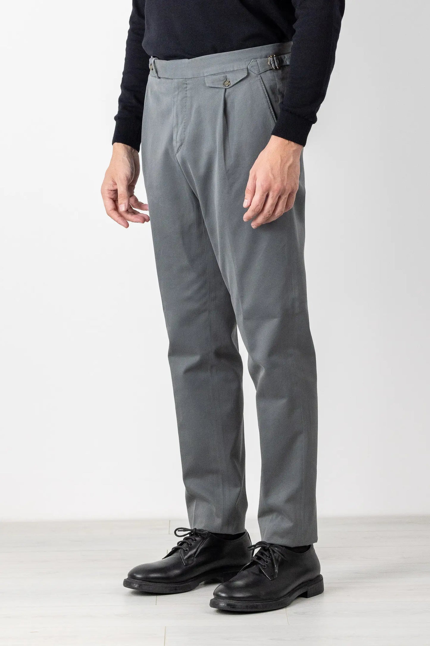 Autumn winter gray cotton chino trousers