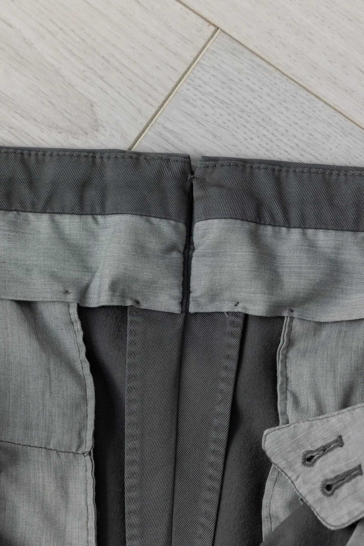 Autumn winter gray cotton chino trousers