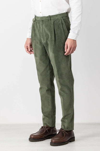 Autumn winter green velvet chino trousers