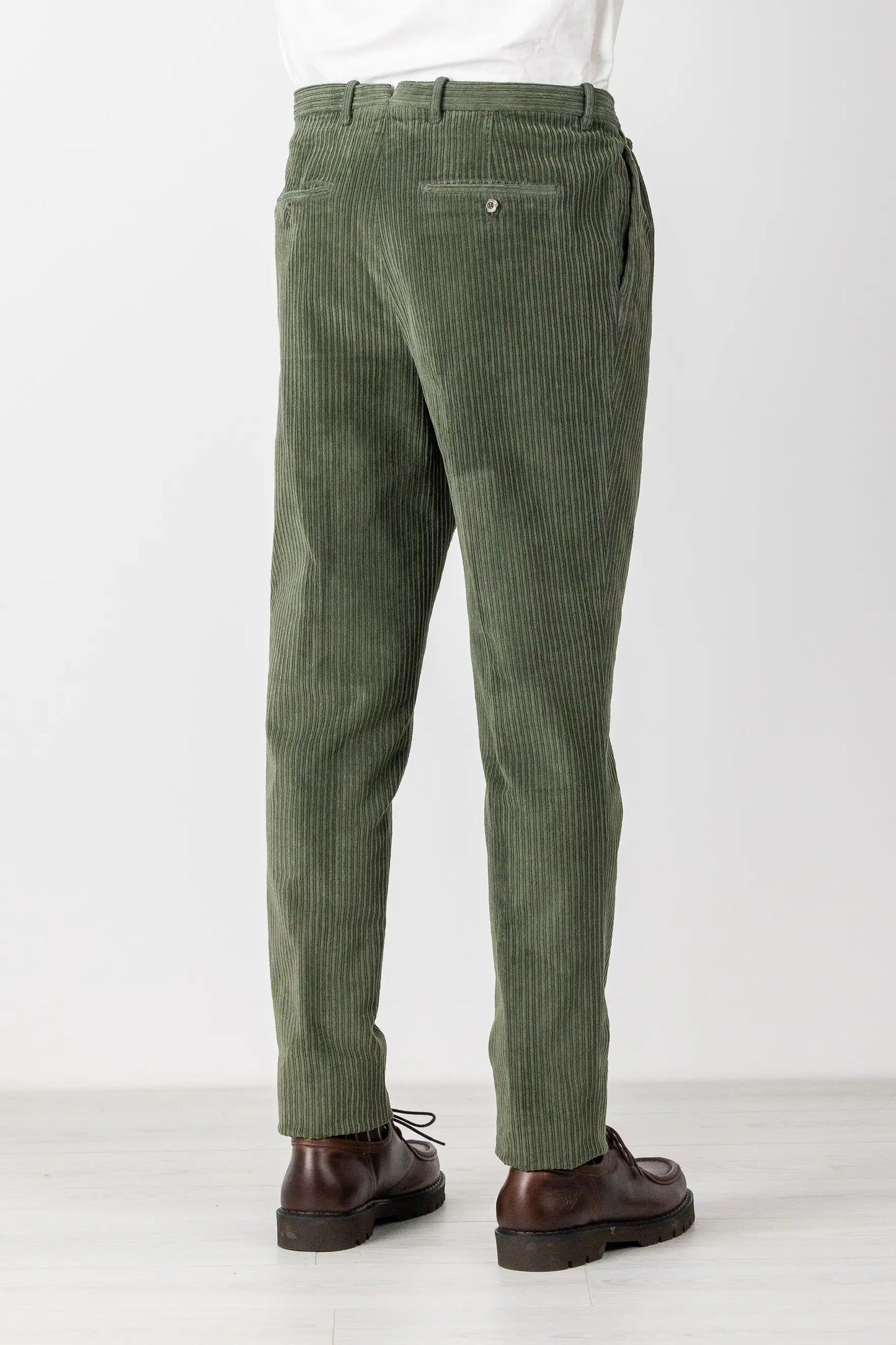 Autumn winter green velvet chino trousers