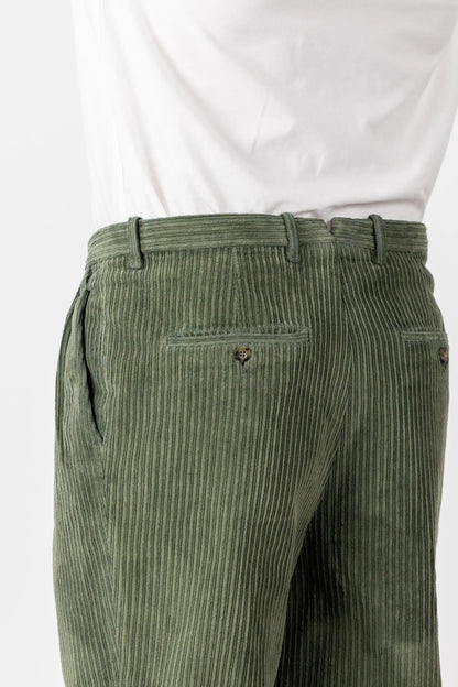 Autumn winter green velvet chino trousers