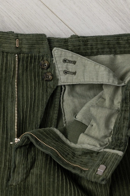 Autumn winter green velvet chino trousers