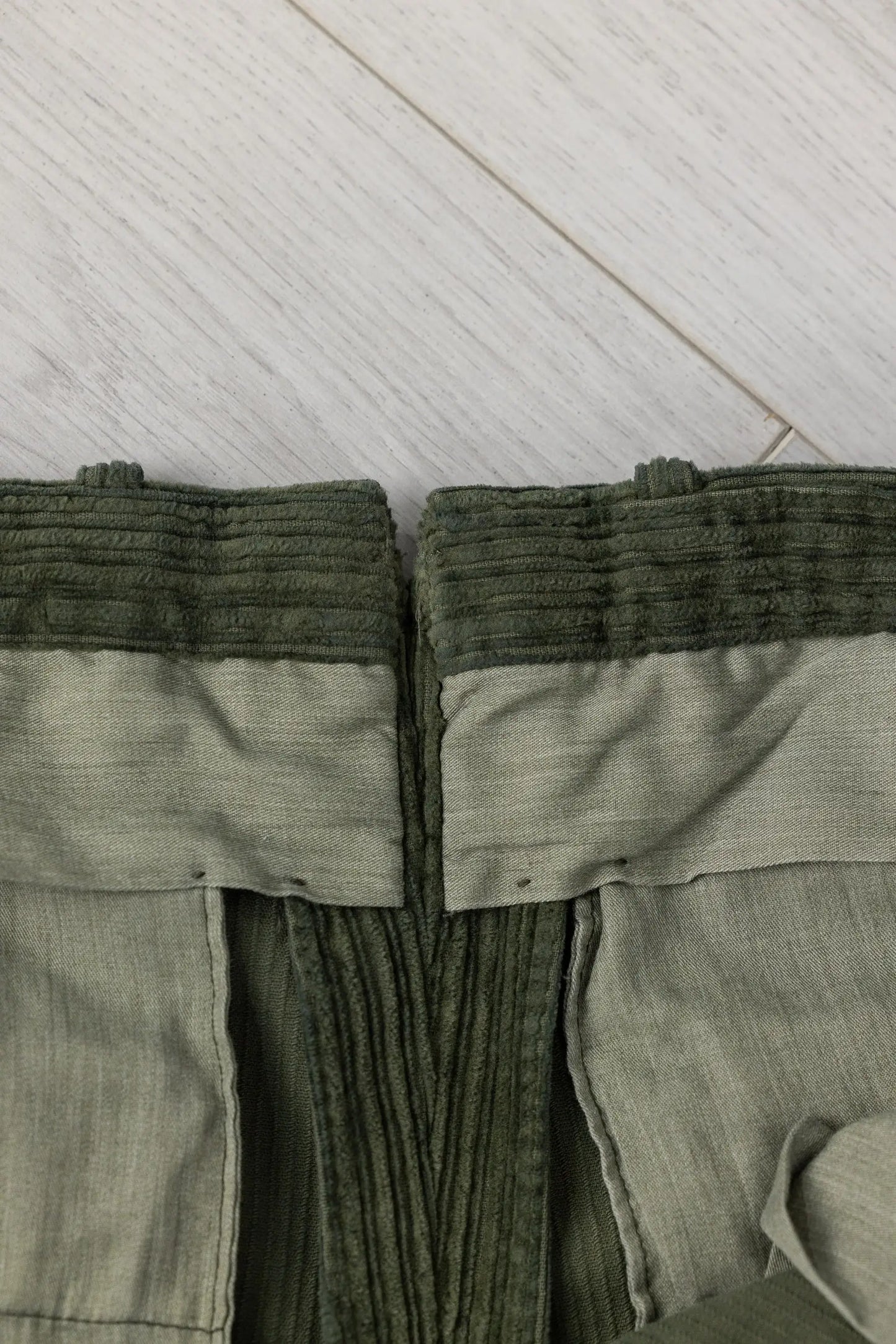 Autumn winter green velvet chino trousers