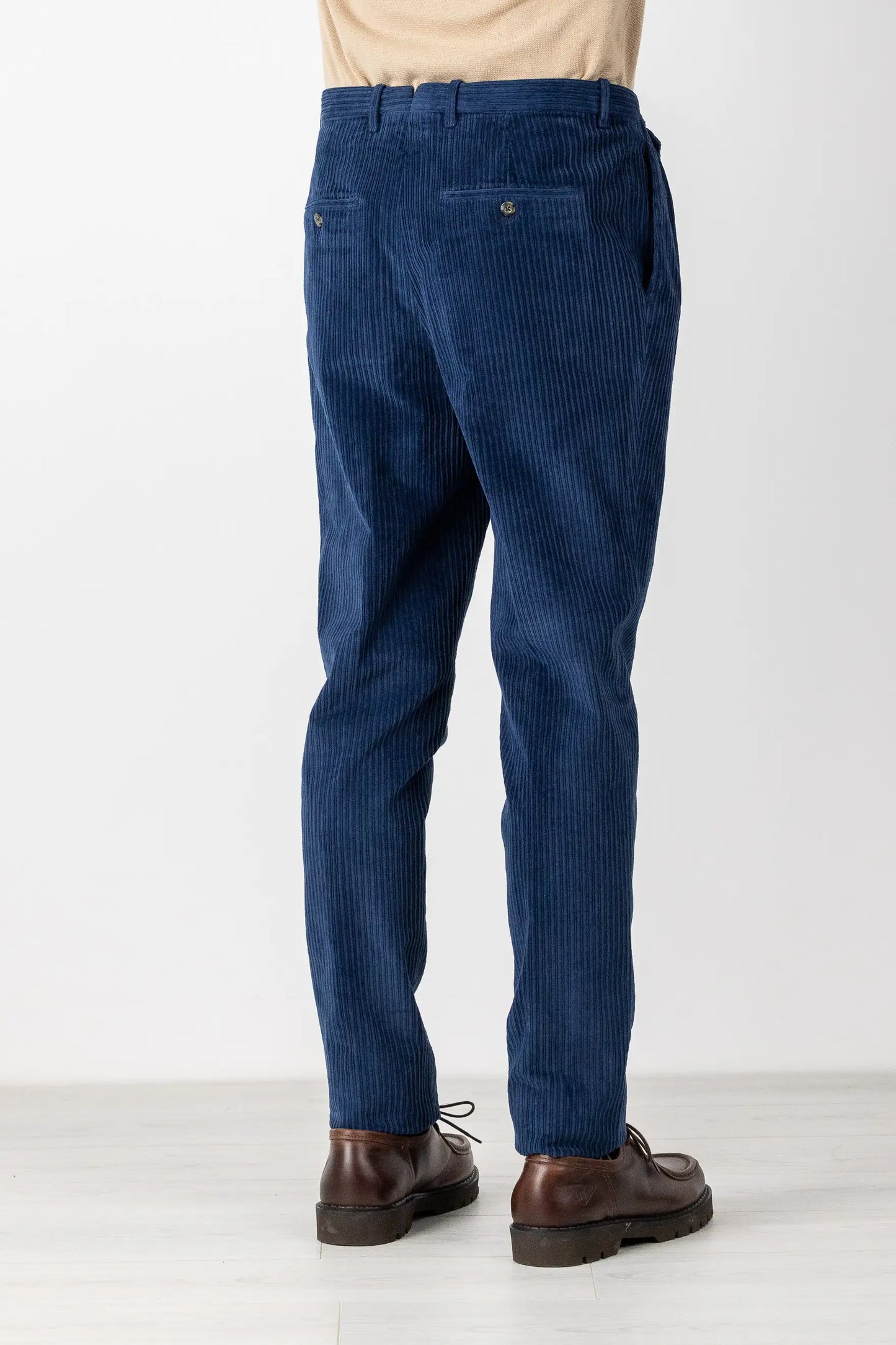 Autumn winter blue velvet chino trousers