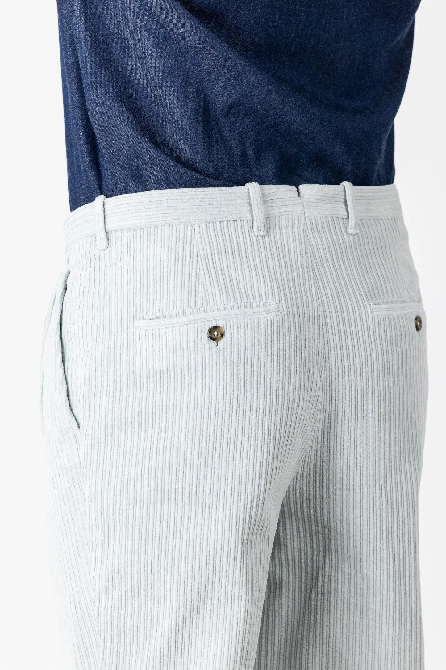 Pantalon chino en velours gris automne hiver