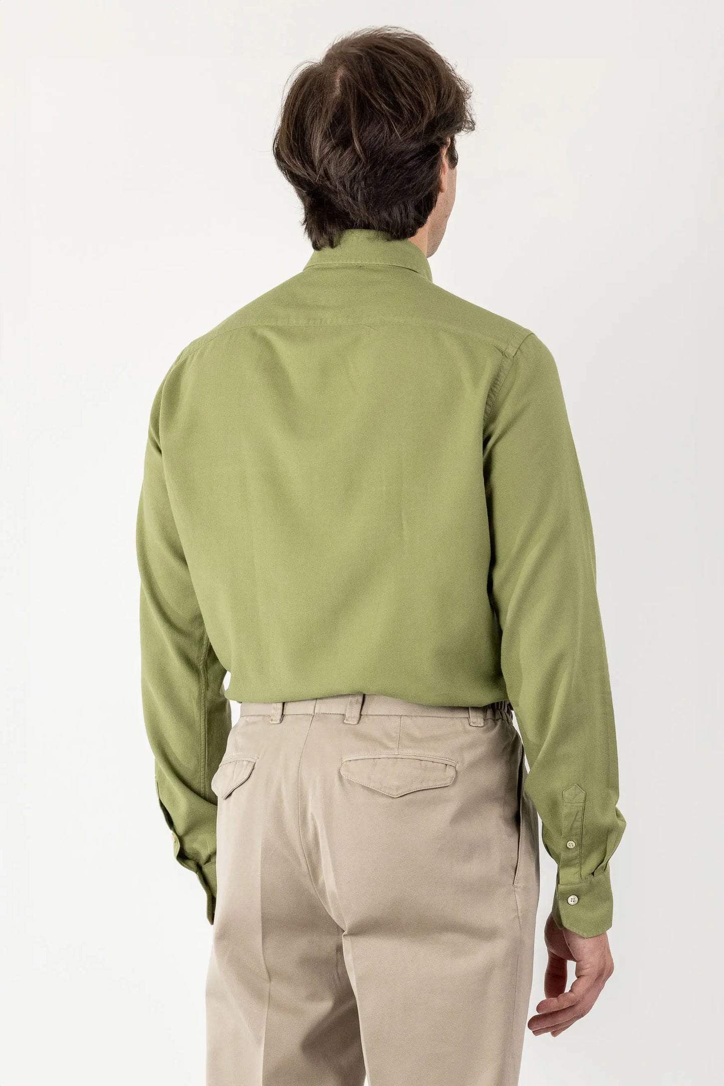 Green Cotton and Viscose Shirt for Autumn/Winter