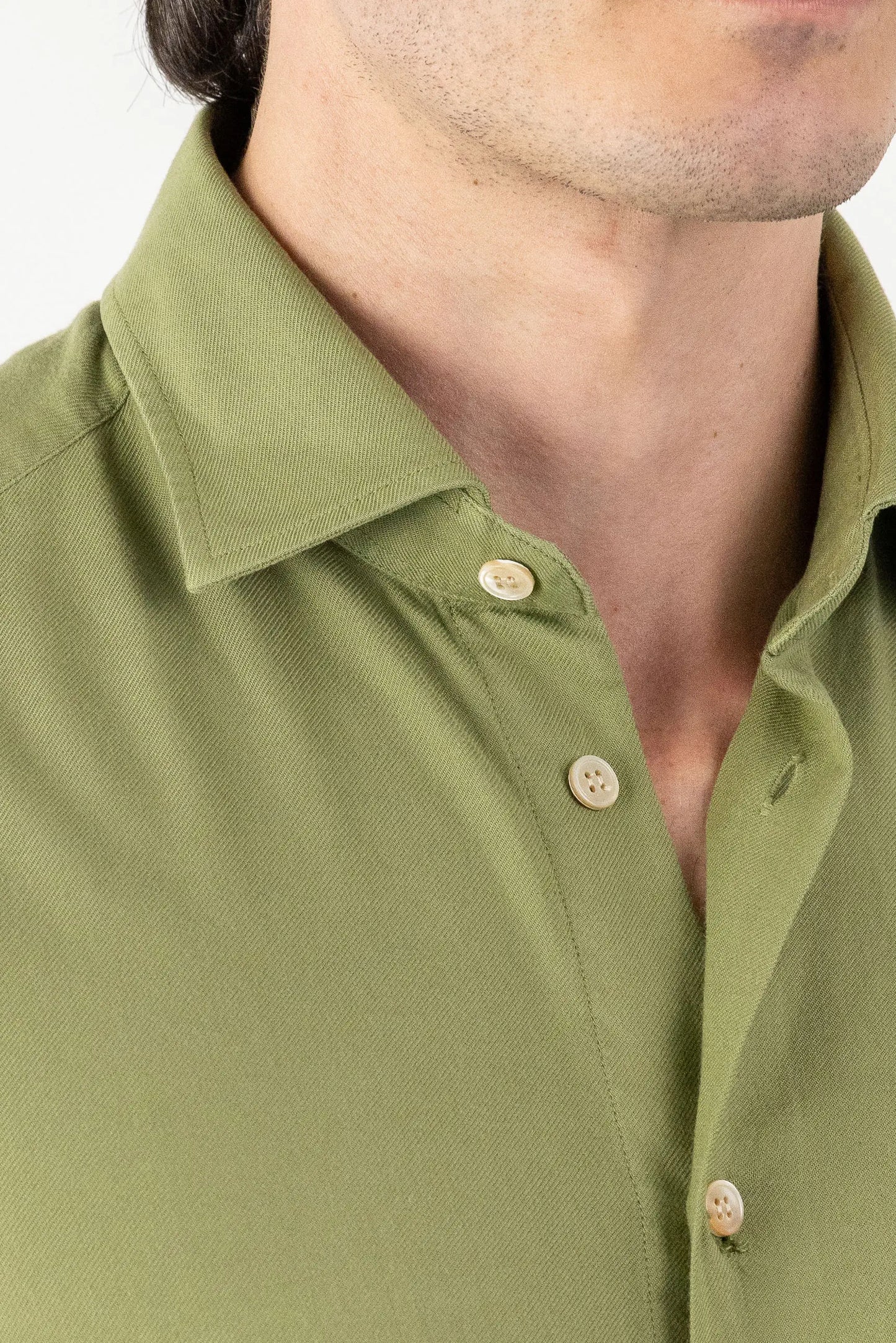 Green Cotton and Viscose Shirt for Autumn/Winter