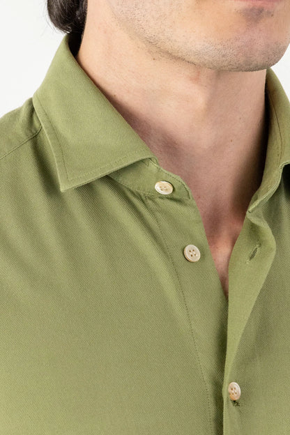 Green Cotton and Viscose Shirt for Autumn/Winter