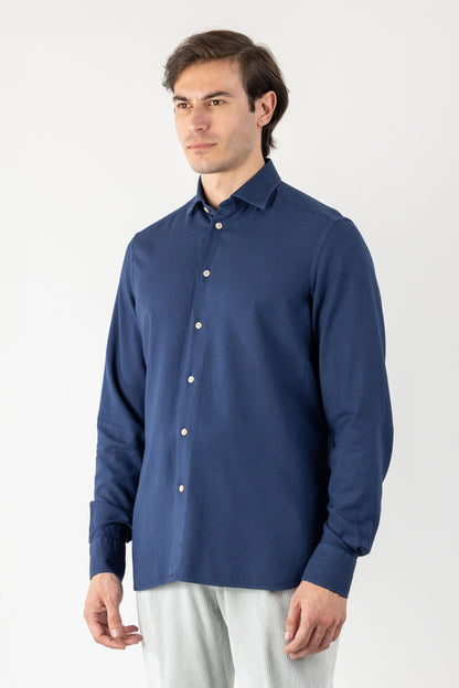 Chemise bleu en coton et viscose pour l’automne/hiver