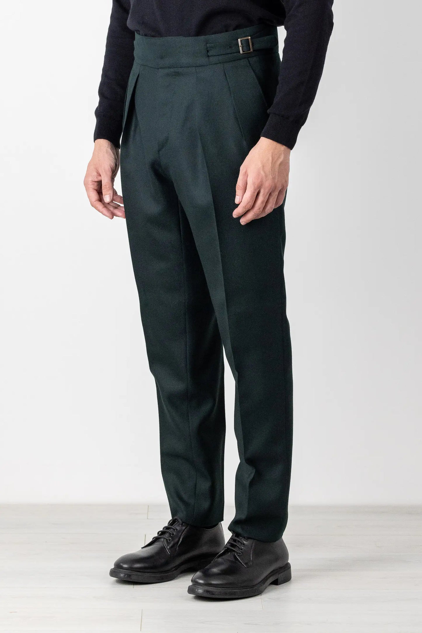 Autumn winter green 130's wool trousers