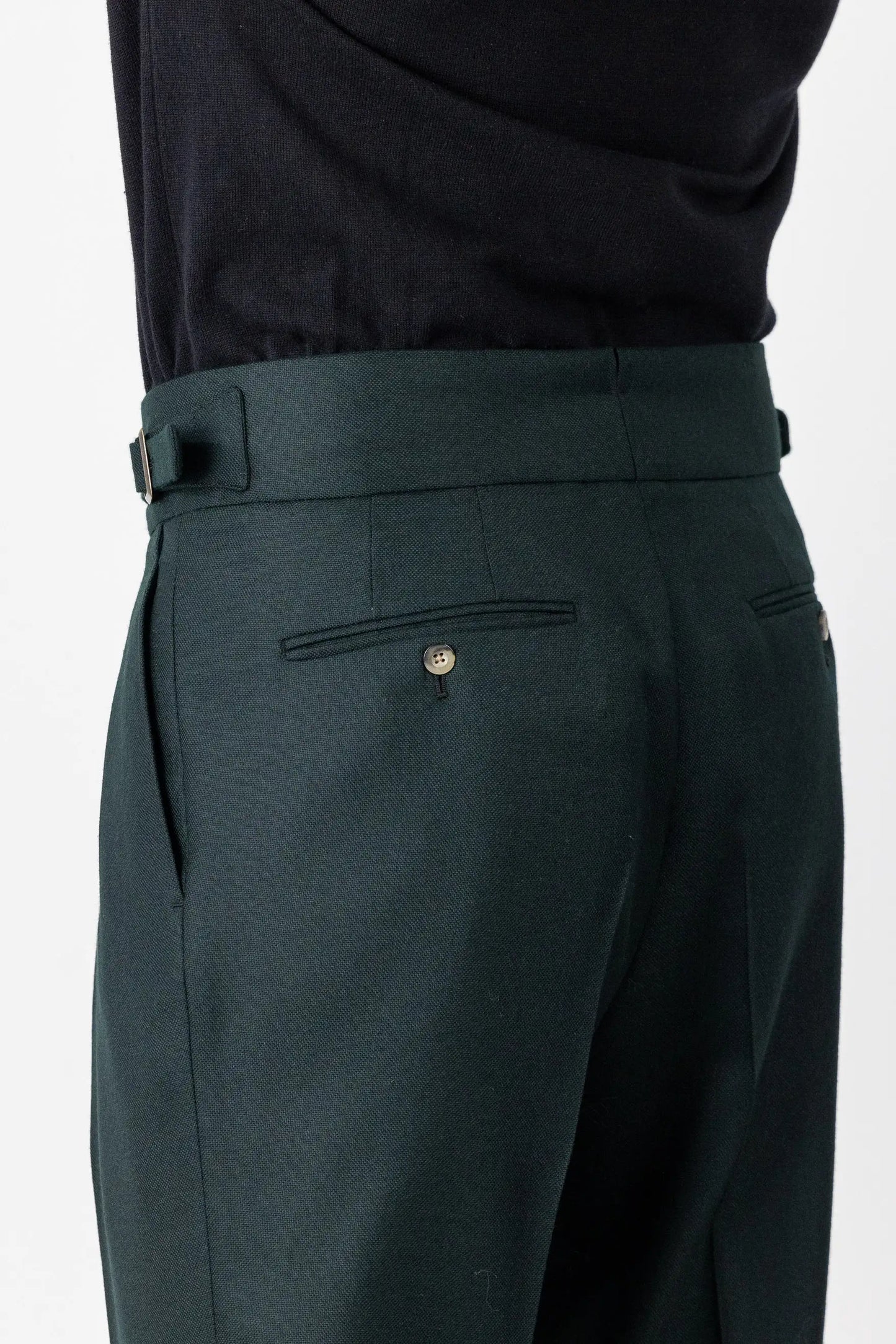 Autumn winter green 130's wool trousers