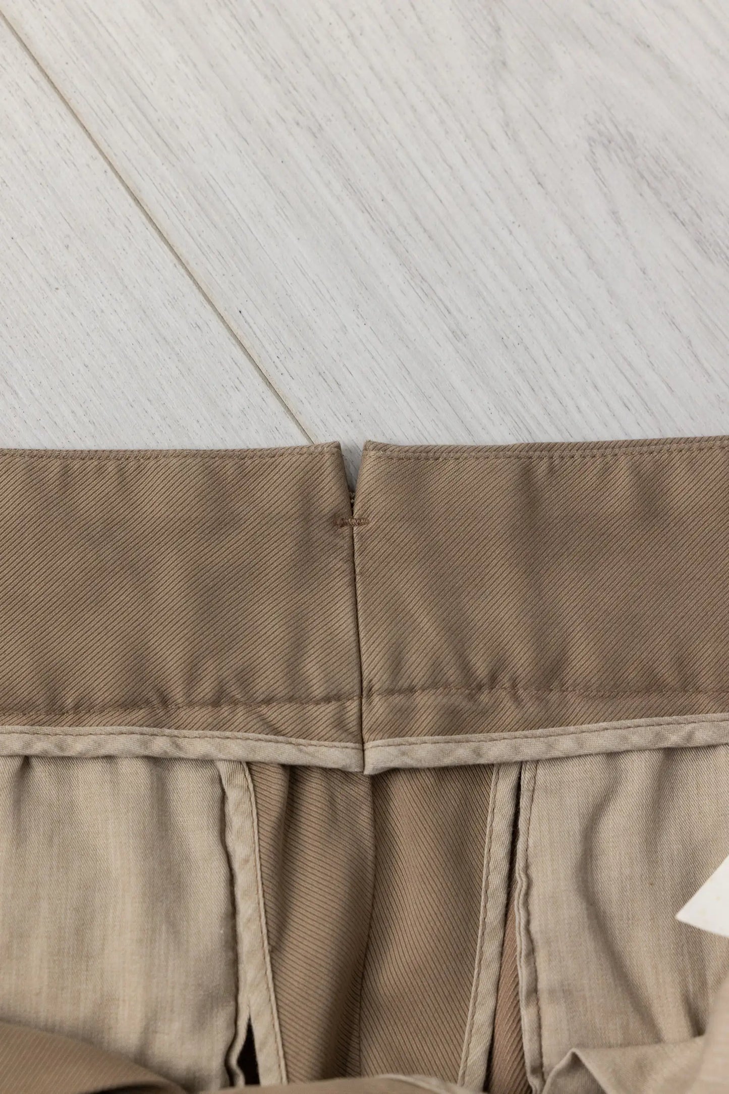 Autumn winter beige cotton and modal chino trousers