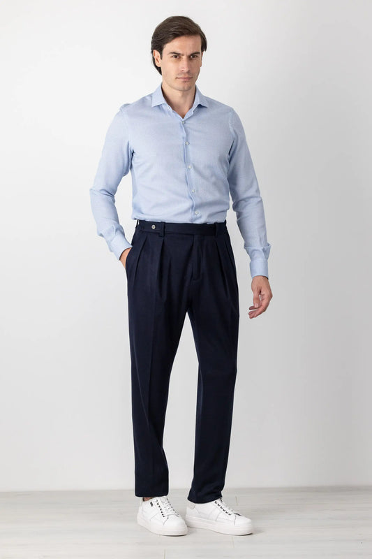 Autumn winter blue Lyocell jersey trousers