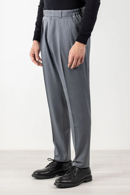 Pantaloni in tinto lana 120’s grigio quattro stagioni