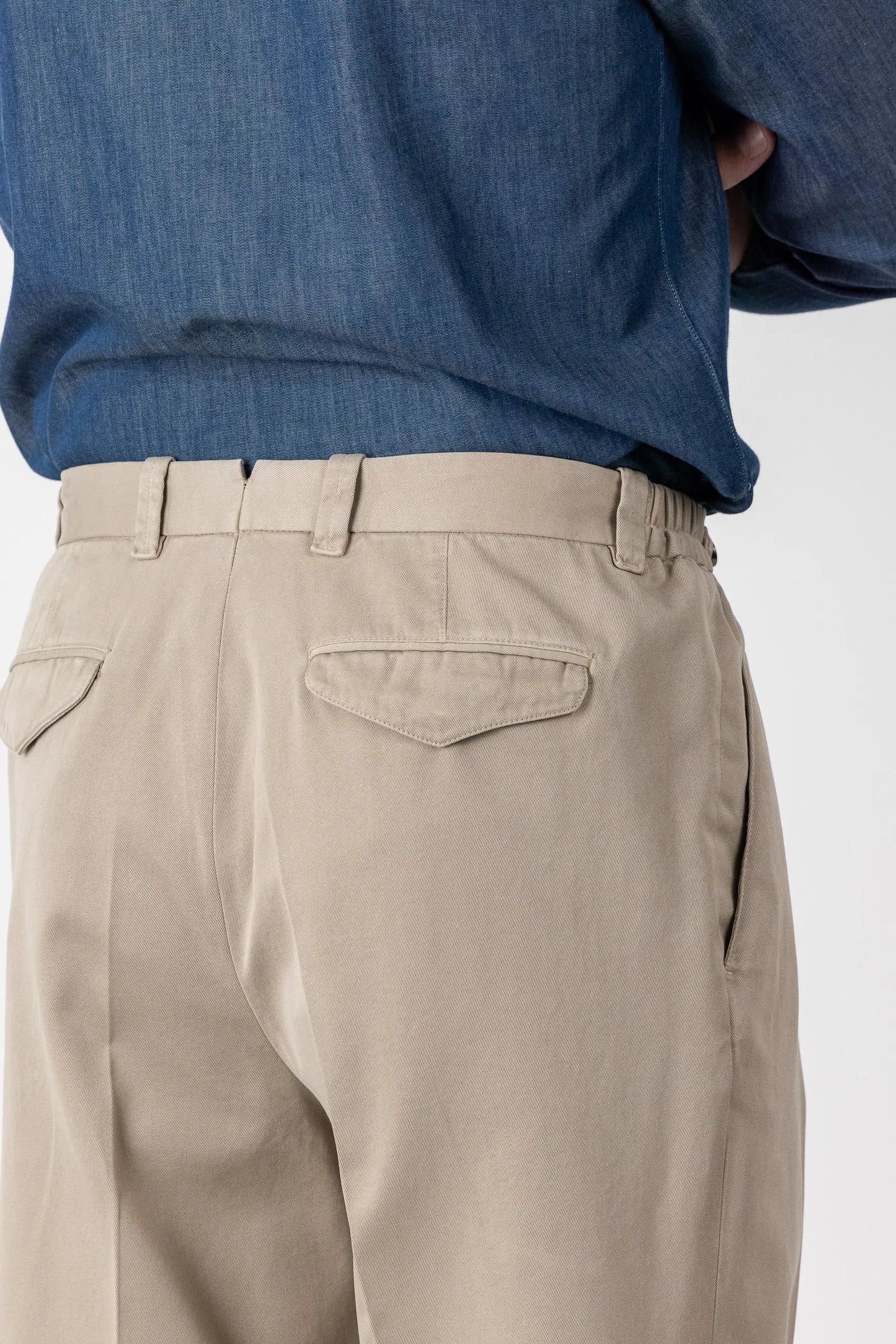 Pantaloni chino in cotone beige autunno inverno