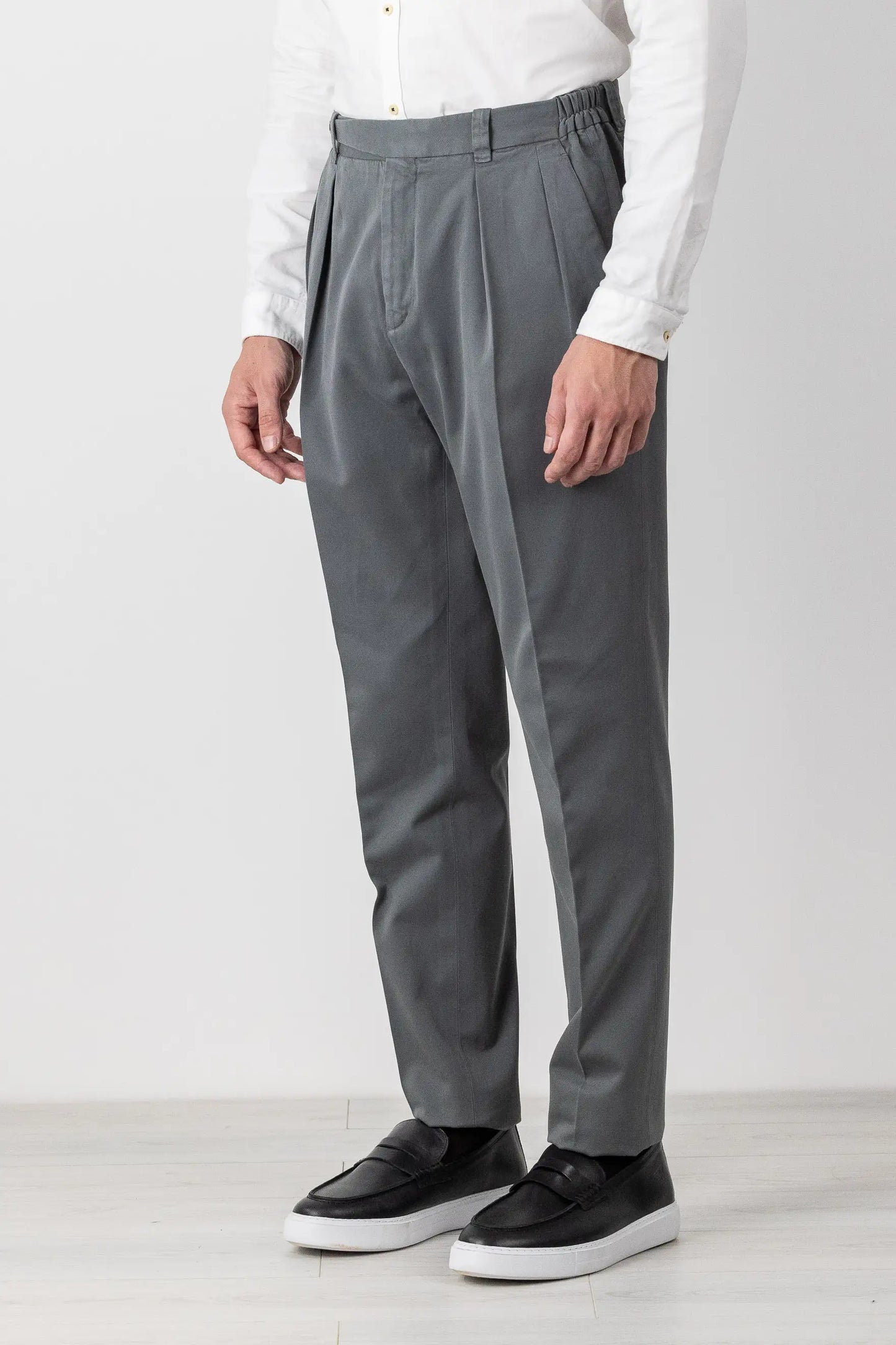 Pantaloni chino in cotone grigio autunno inverno