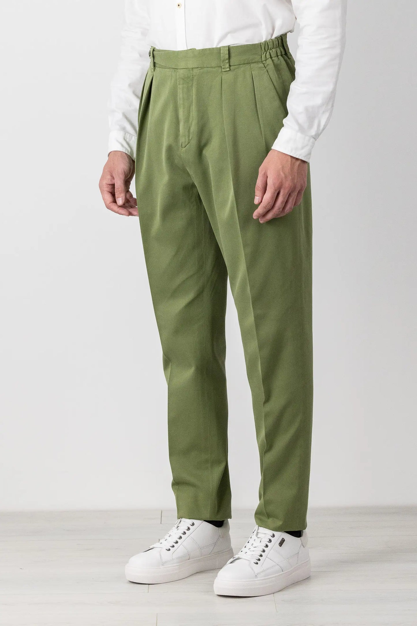 Pantaloni chino in cotone verde autunno inverno