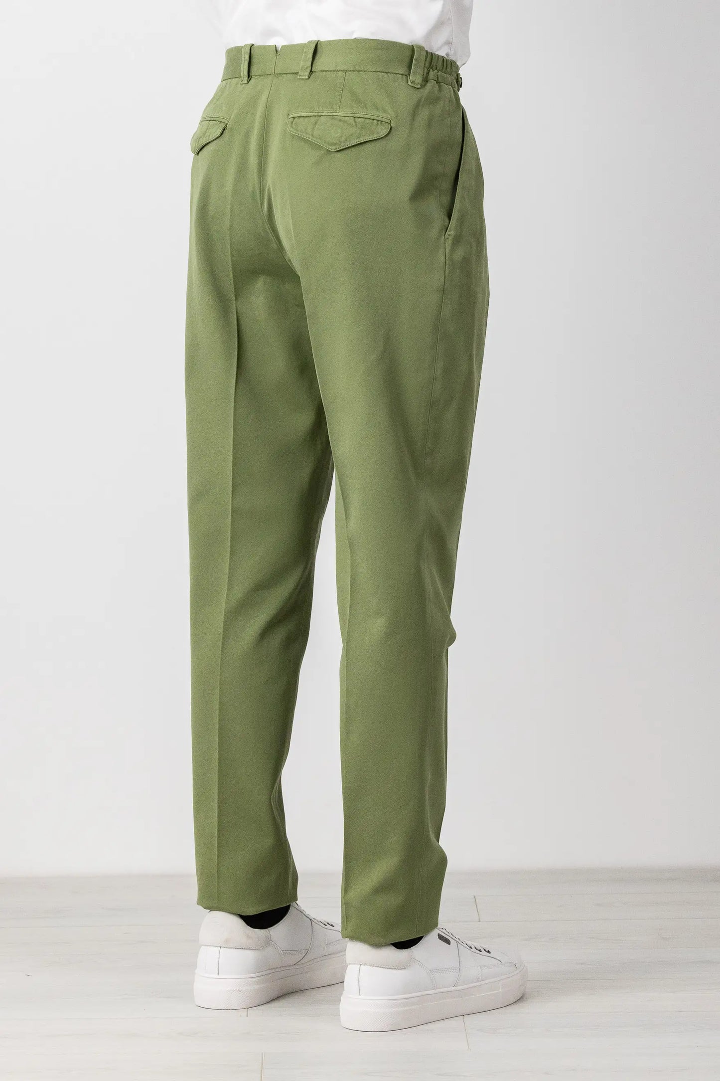 Pantaloni chino in cotone verde autunno inverno