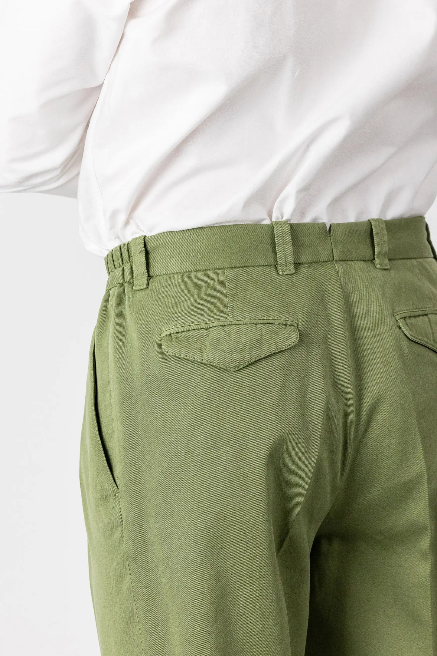 Pantaloni chino in cotone verde autunno inverno