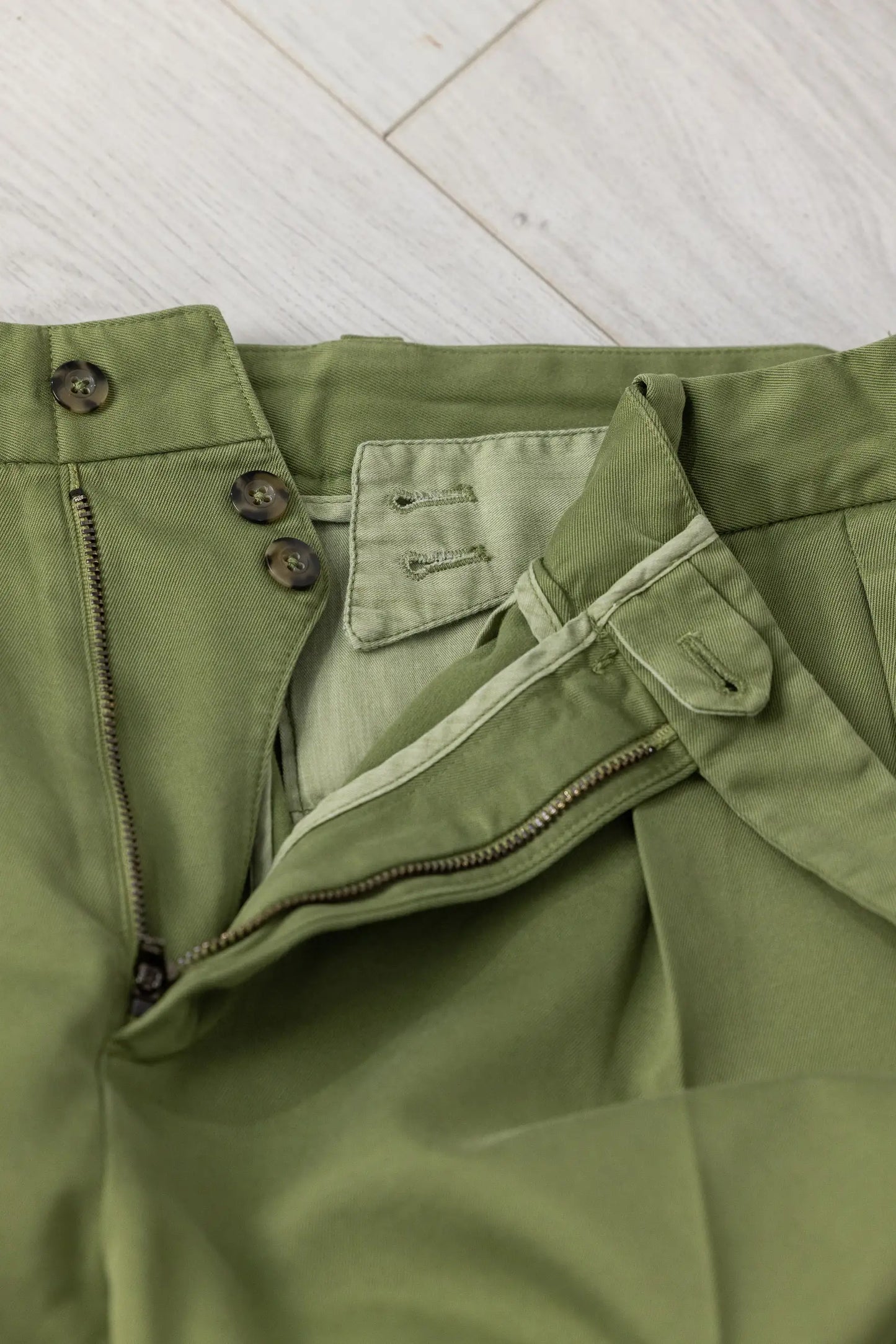 Pantaloni chino in cotone verde autunno inverno