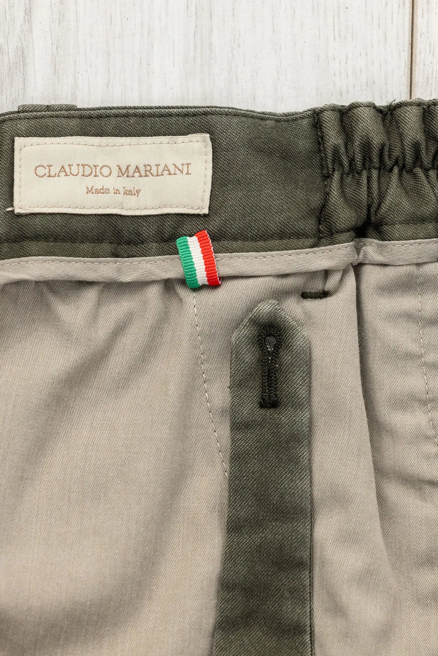 Pantaloni in tinto lana 120’s verde quattro stagioni