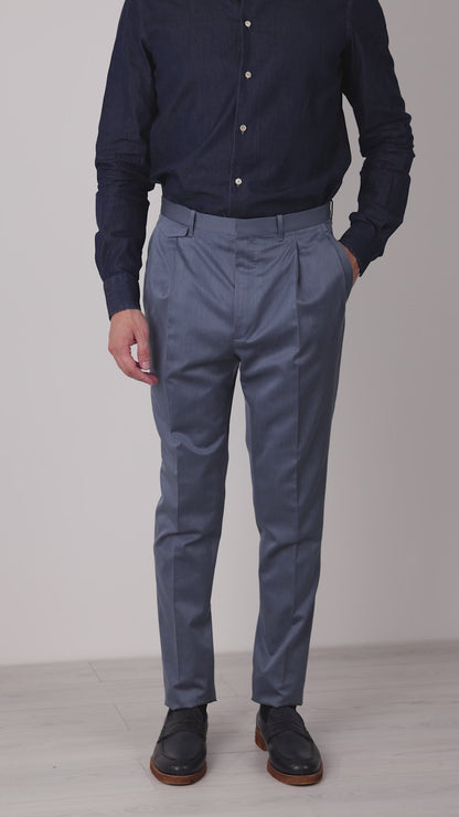 Pantaloni in cotone azzurro quattro stagioni